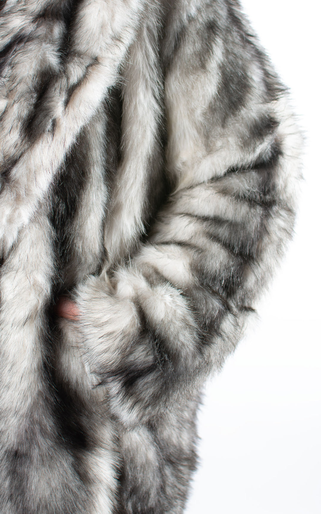 Faux Fur Coat | White & Black