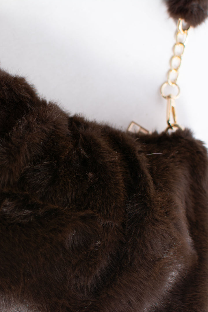 Faux Fur Handbag | Chocolate