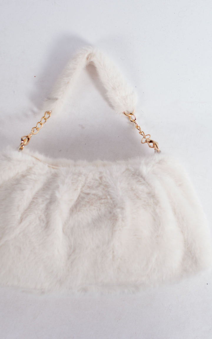 Faux Fur Handbag | Winter White
