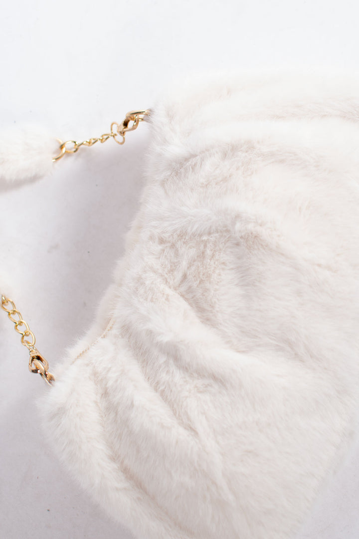 Faux Fur Handbag | Winter White