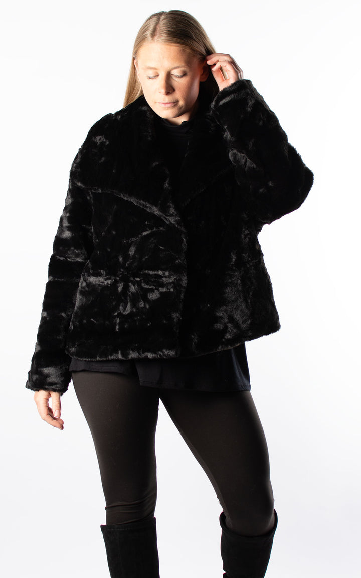 Faux Fur Jacket | Black