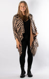 Faux Suede Waterfall Jacket | Zebra | Black