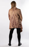 Faux Suede Waterfall Jacket | Zebra | Brown