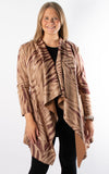 Faux Suede Waterfall Jacket | Zebra | Brown