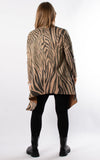 Faux Suede Waterfall Jacket | Zebra | Khaki