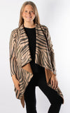 Faux Suede Waterfall Jacket | Zebra | Khaki