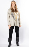 Feather & Heart Top | Beige