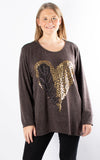 Feather & Heart Top | Chocolate