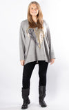 Feather & Heart Top | Grey