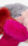 Fingerless Faux Fur Gloves | Pink