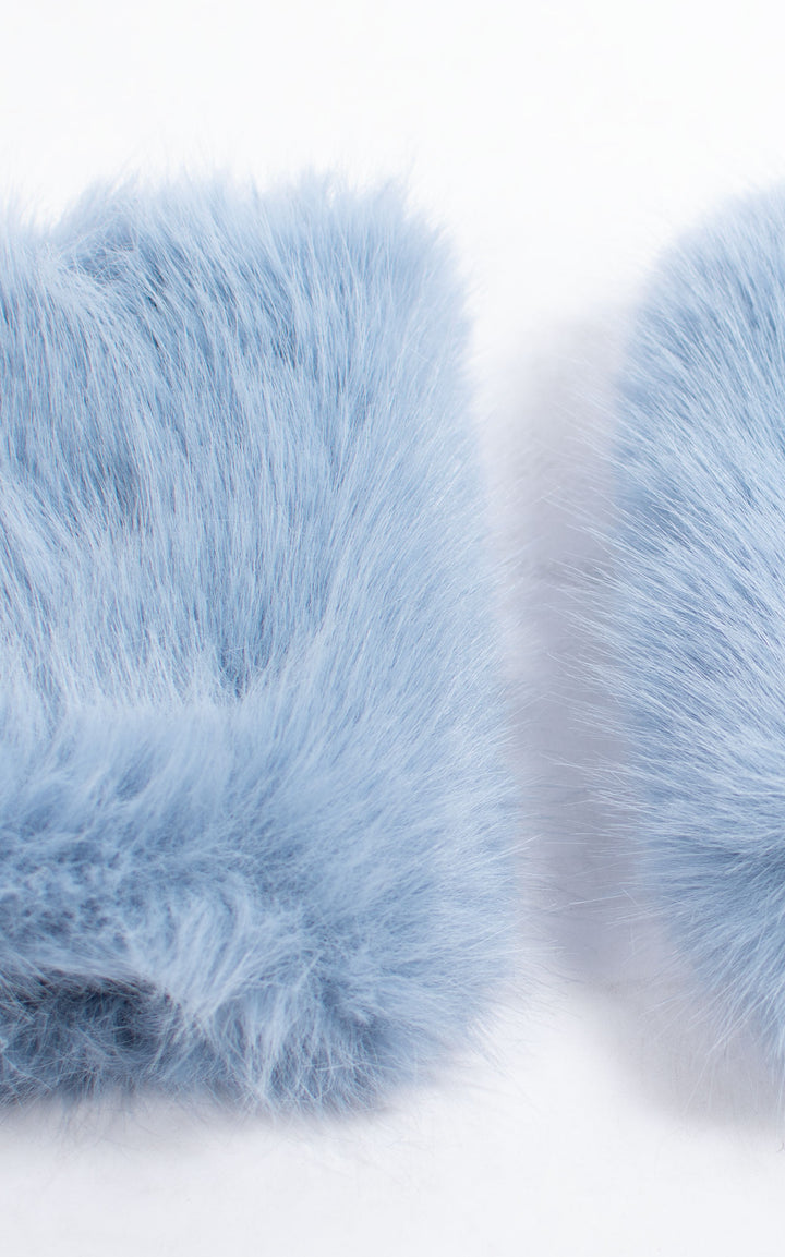 Fingerless Gloves | Faux Fur | Baby Blue