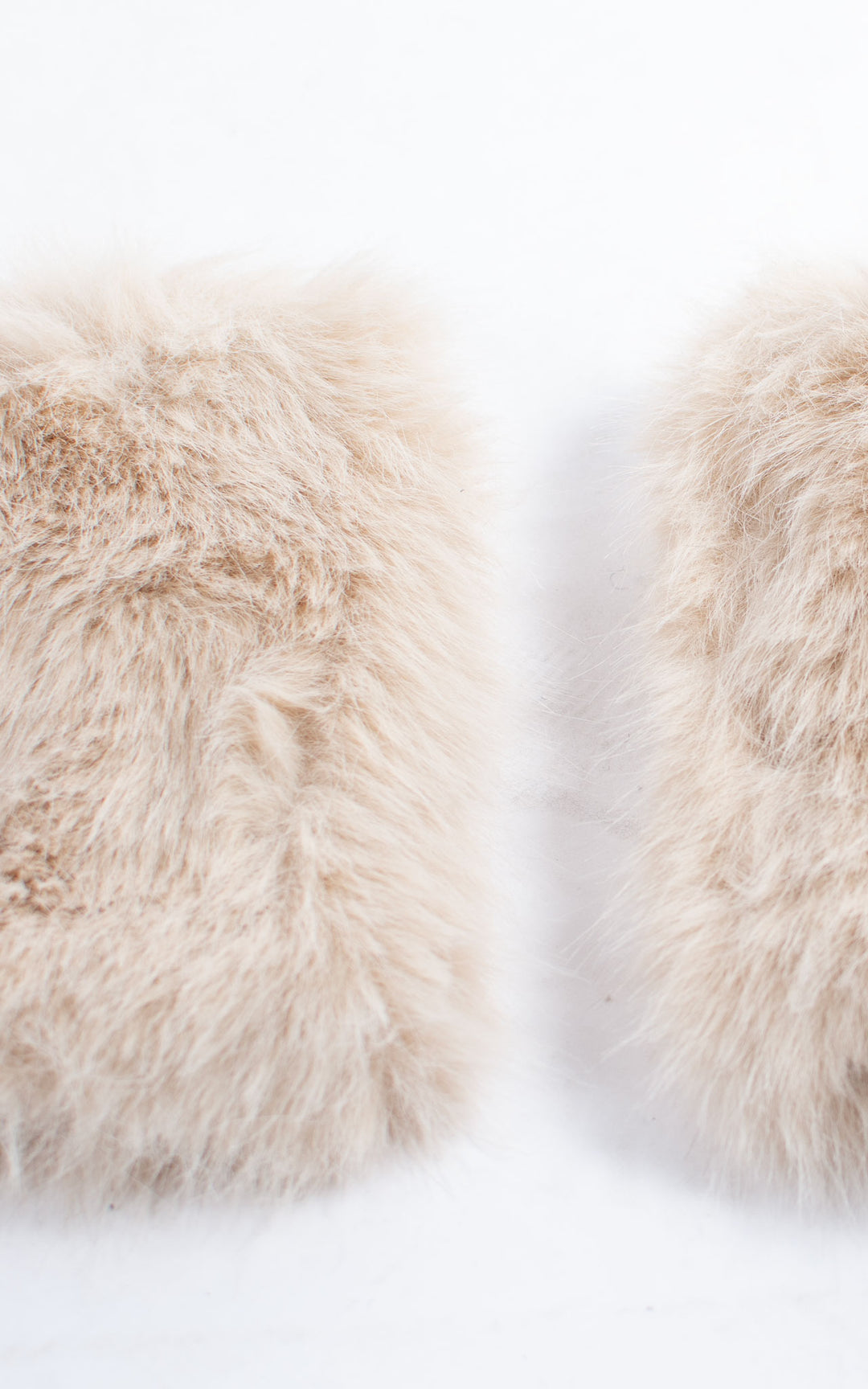 Fingerless Gloves | Faux Fur | Beige