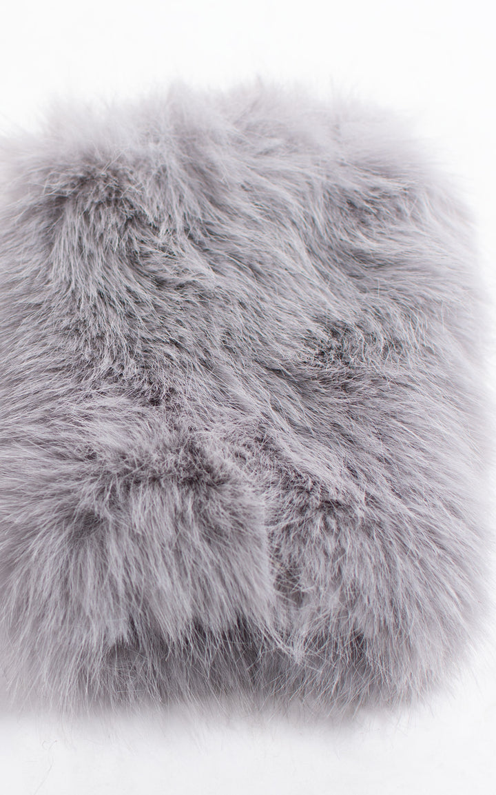 Fingerless Gloves | Faux Fur | Light Grey