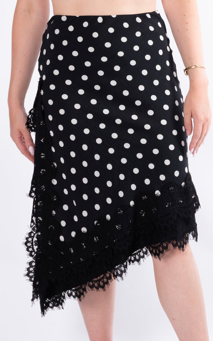 Fiona Polka Dot Skirt | Black