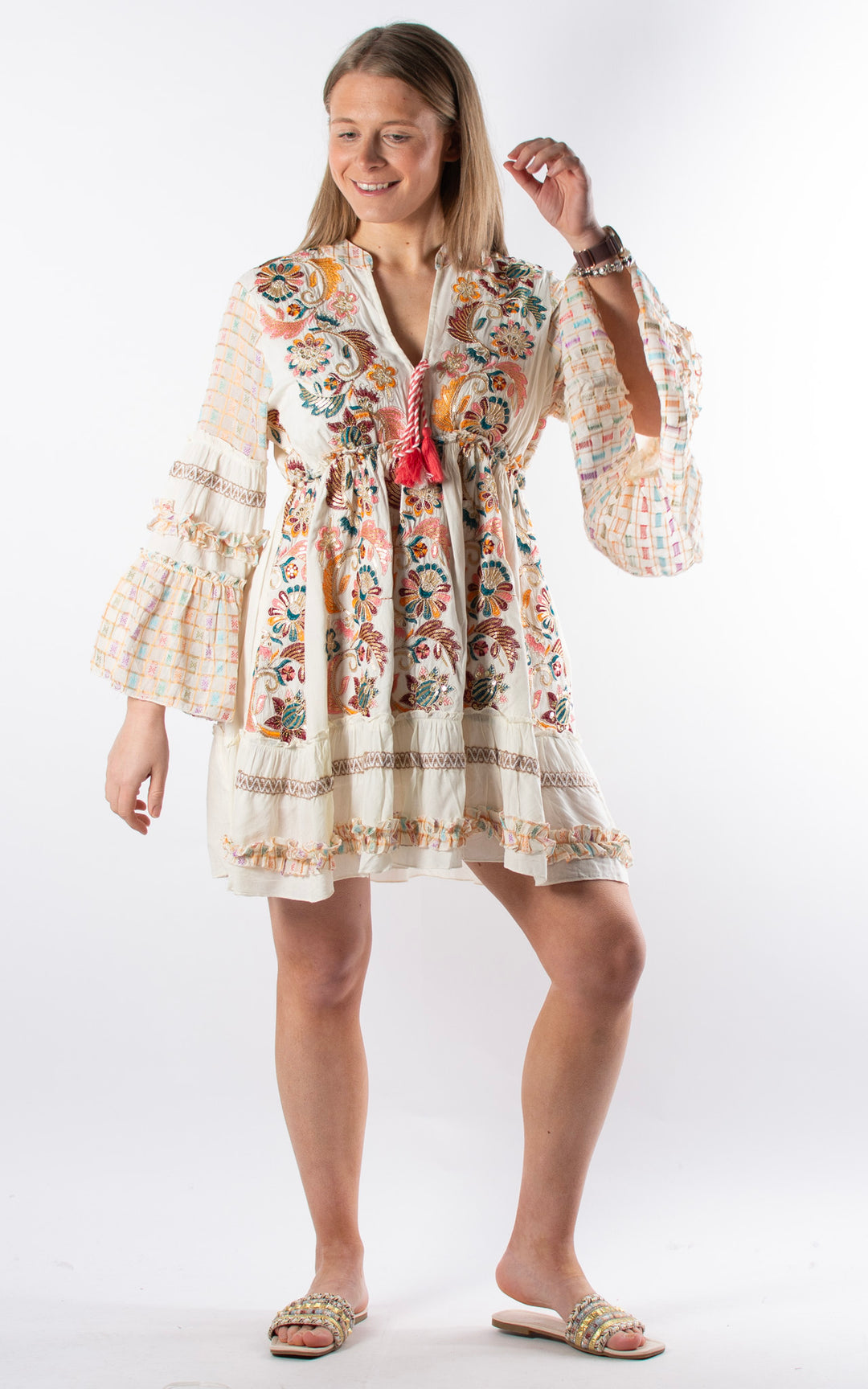 Floral Flared Tunic | Ivory