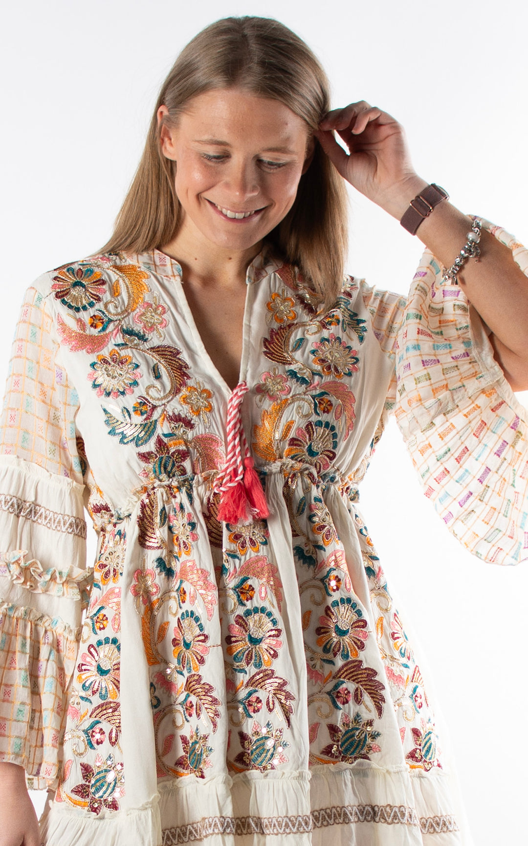 Floral Flared Tunic | Ivory