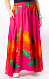 Floral Print Skirt | Hot Pink