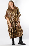 Foil Leopard Shirt Dress | Chocolate