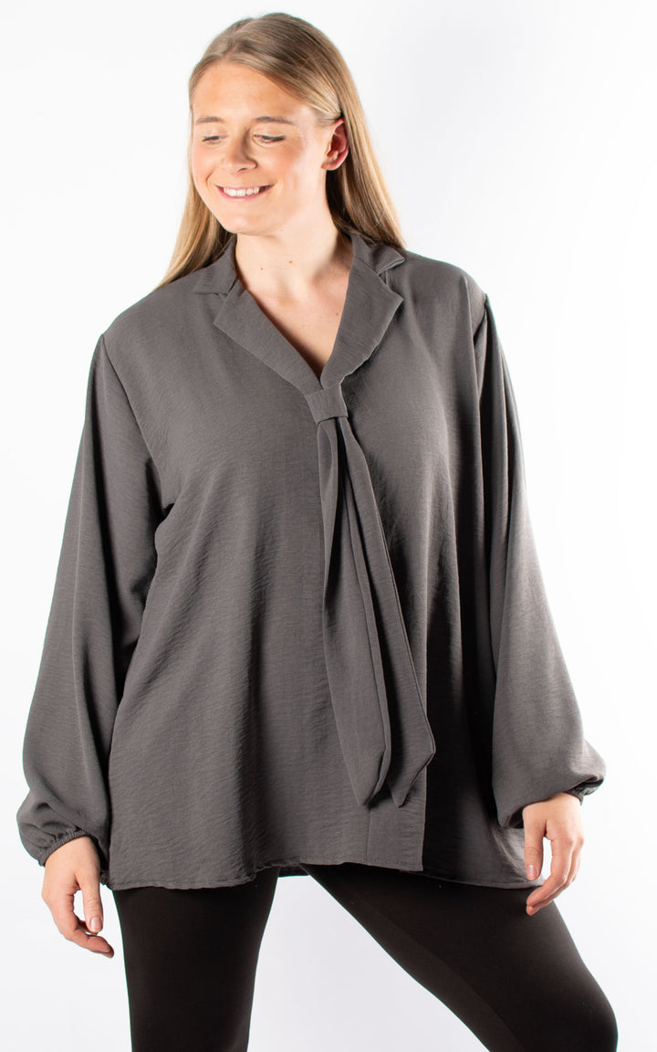 Frankie Tie Top | Charcoal