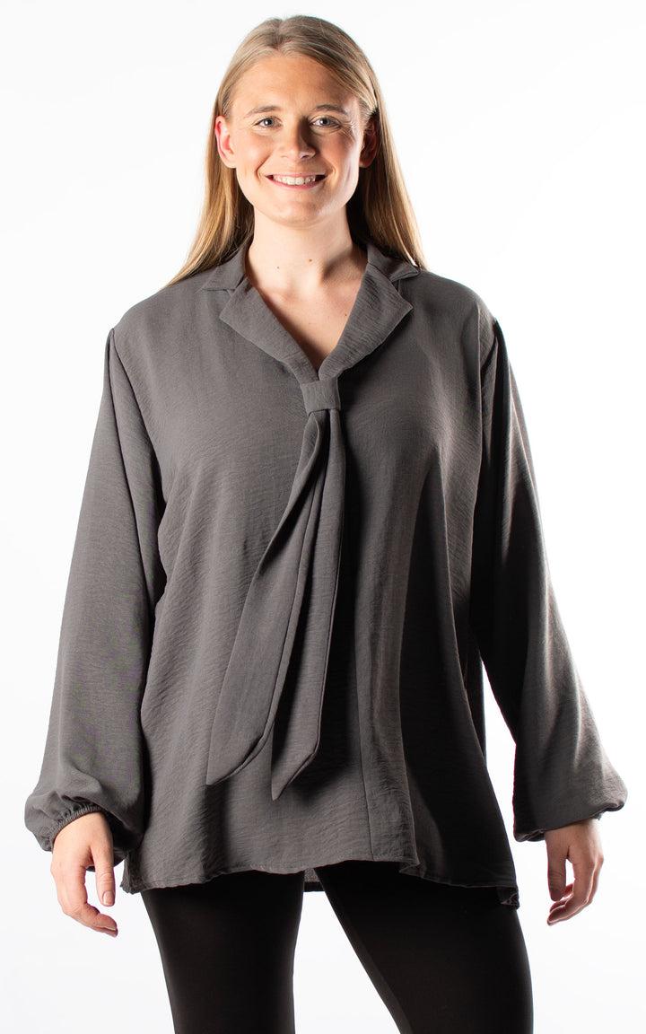 Frankie Tie Top | Charcoal