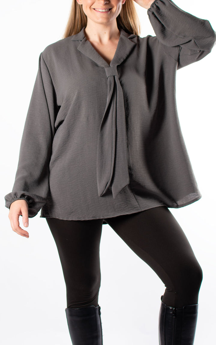 Frankie Tie Top | Charcoal