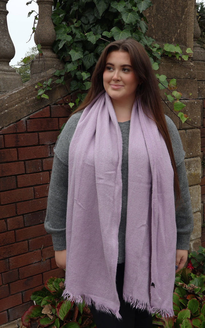 Frayed Edge Scarf | Purple