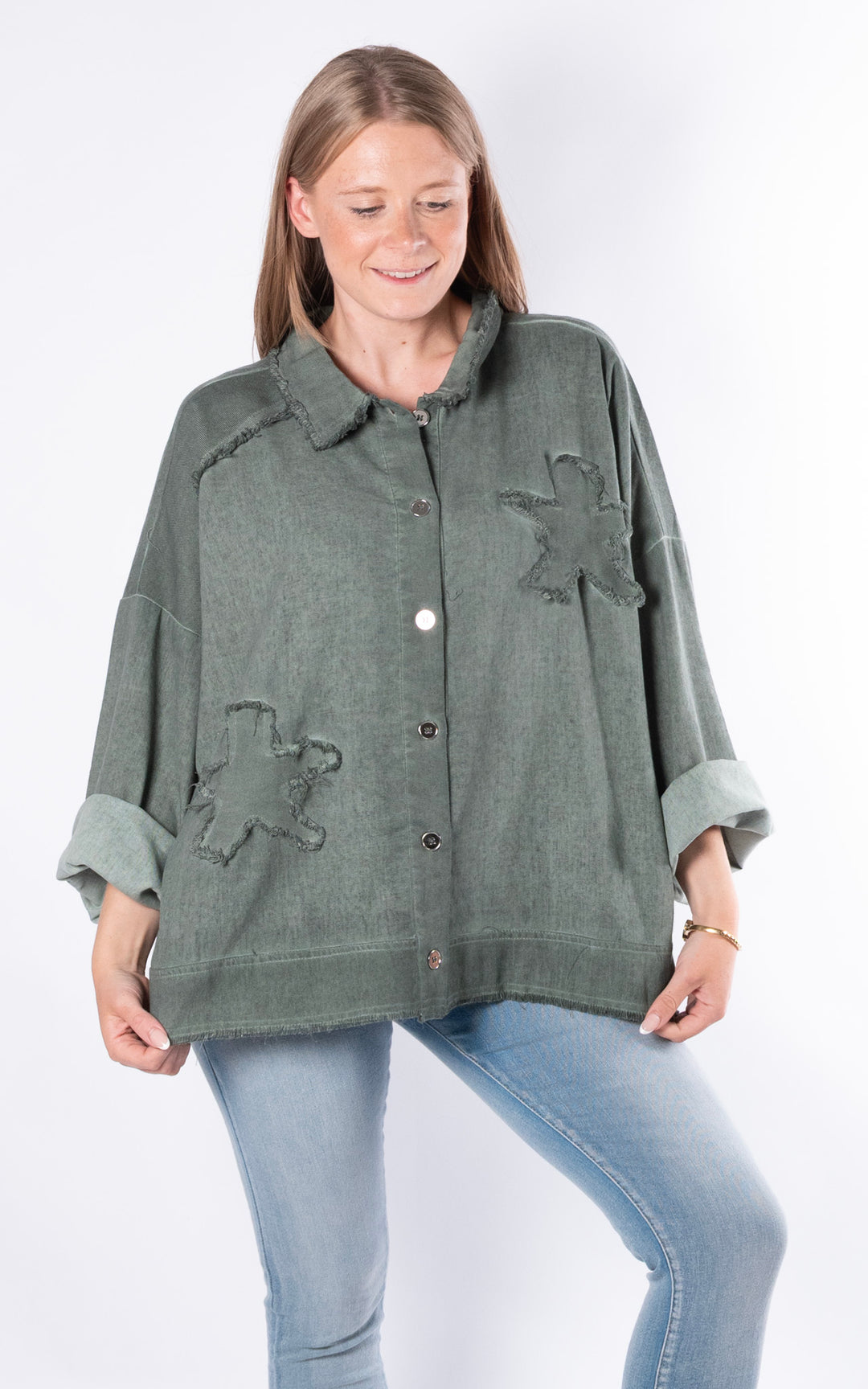 Frayed Collar Shirt | Khaki