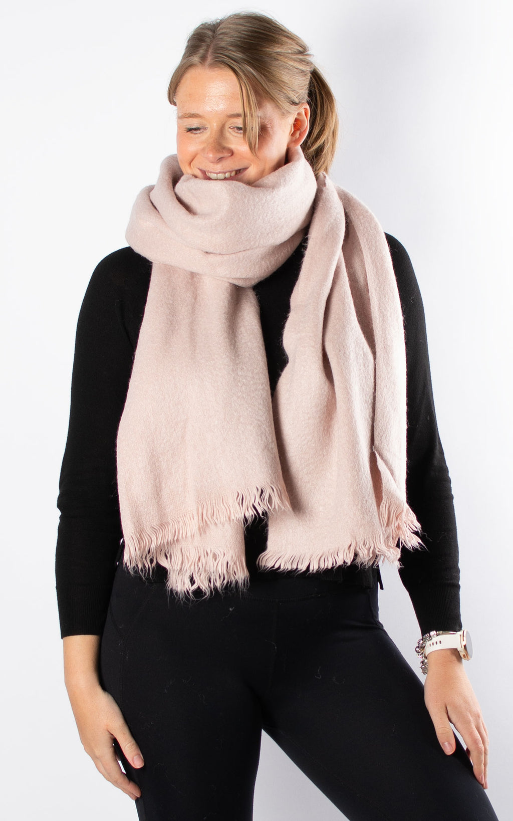 Frayed Edge Scarf | Baby Pink