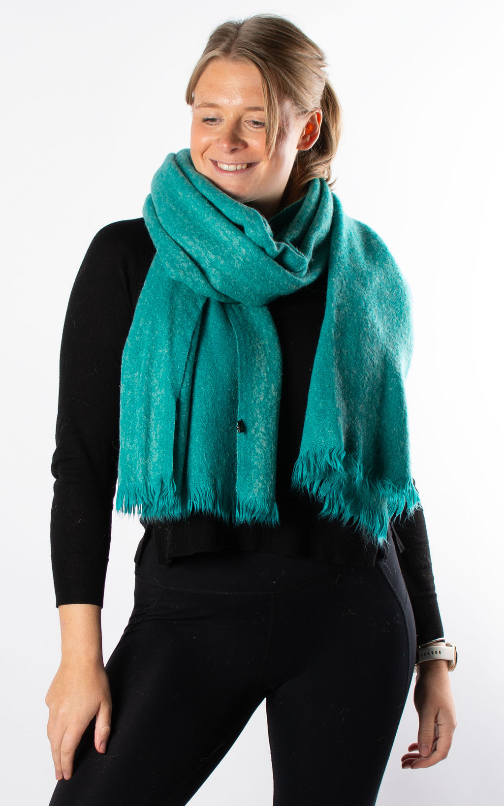 Frayed Edge Scarf | Turquoise