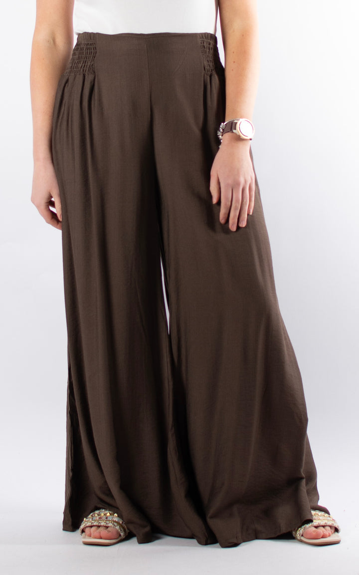 Freida Wide Leg Trouser | Chocolate