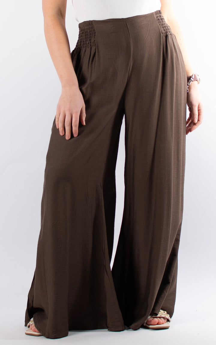 Freida Wide Leg Trouser | Chocolate