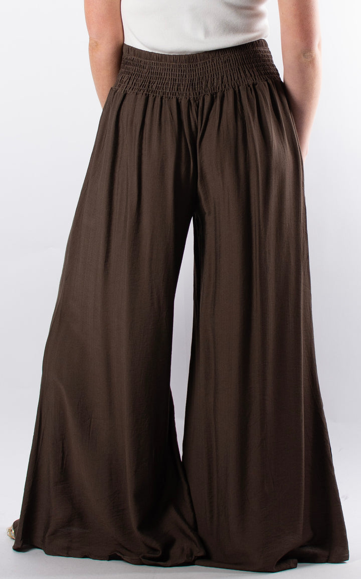 Freida Wide Leg Trouser | Chocolate