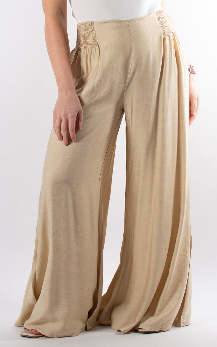Freida Wide Leg Trouser | Gold