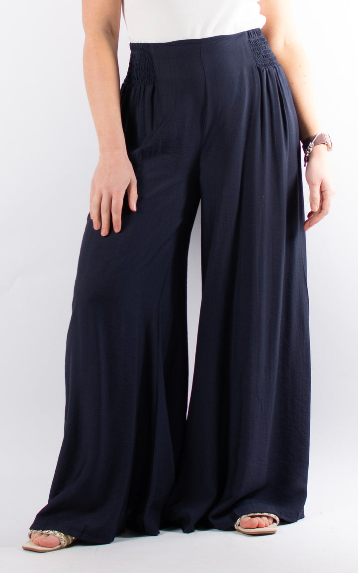 Freida Wide Leg Trouser | Navy