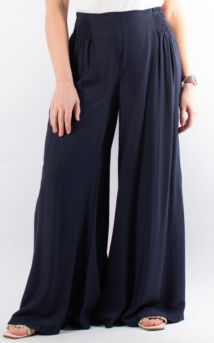 Freida Wide Leg Trouser | Navy
