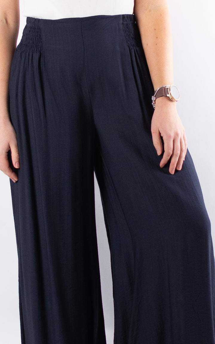 Freida Wide Leg Trouser | Navy