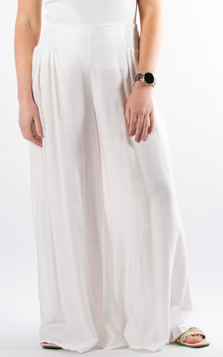 Freida Wide Leg Trouser | White