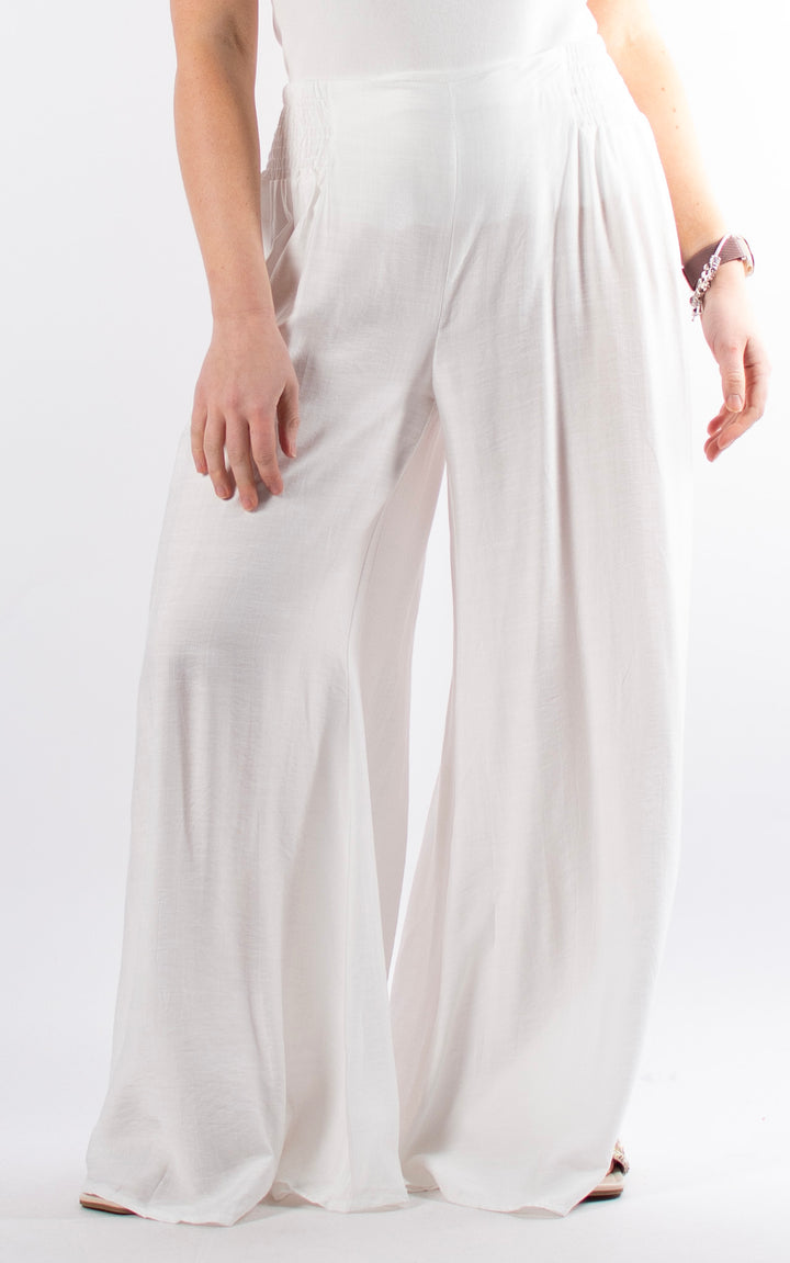 Freida Wide Leg Trouser | White