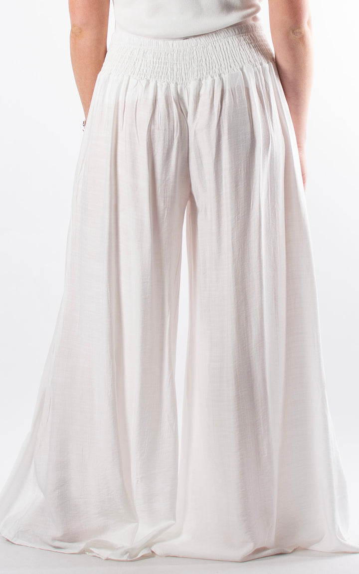Freida Wide Leg Trouser | White