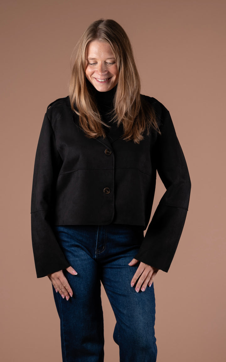 Freya Button Jacket | Black