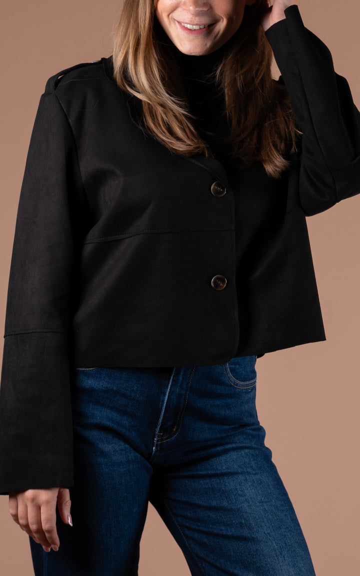 Freya Button Jacket | Black