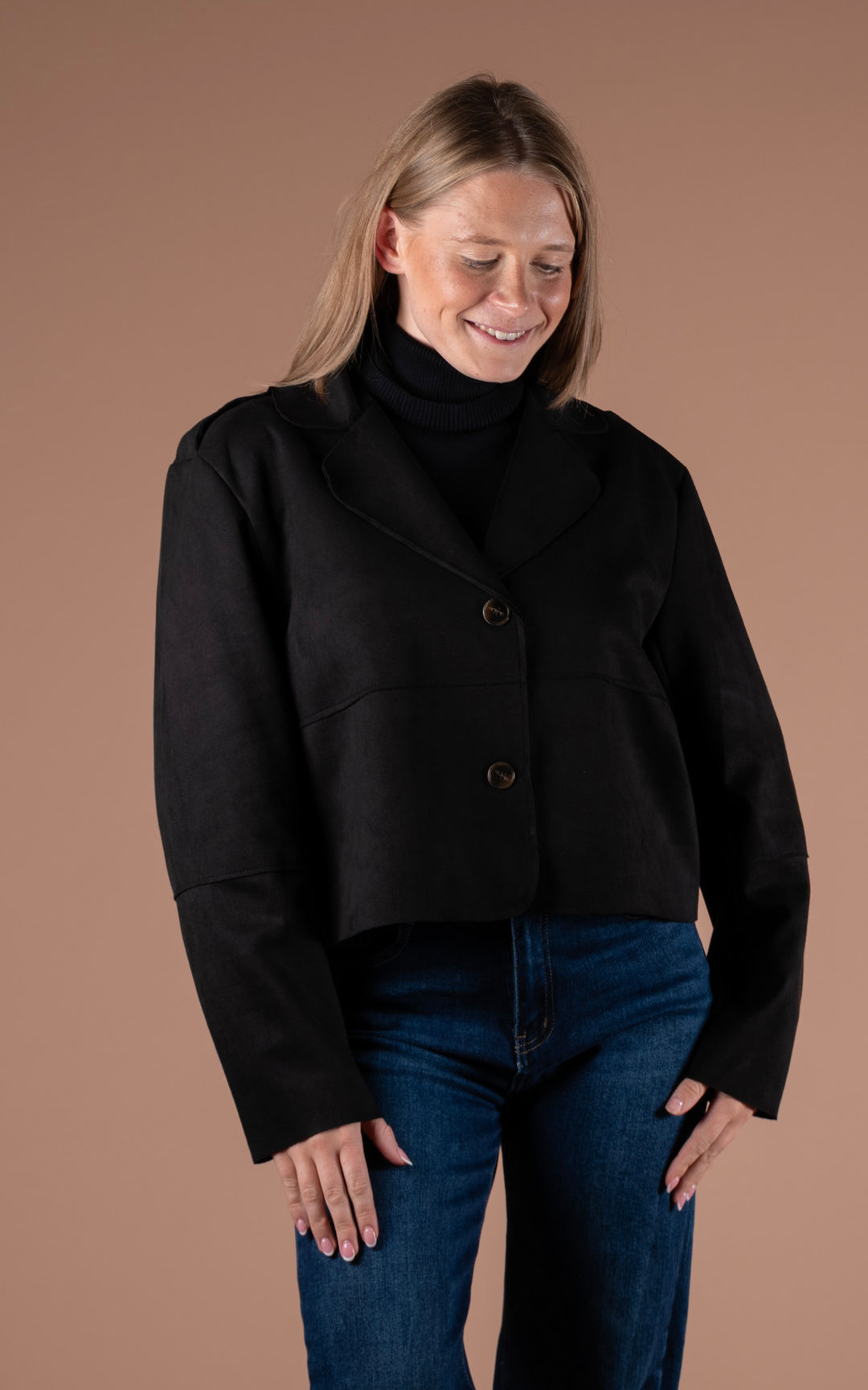 Freya Button Jacket | Black