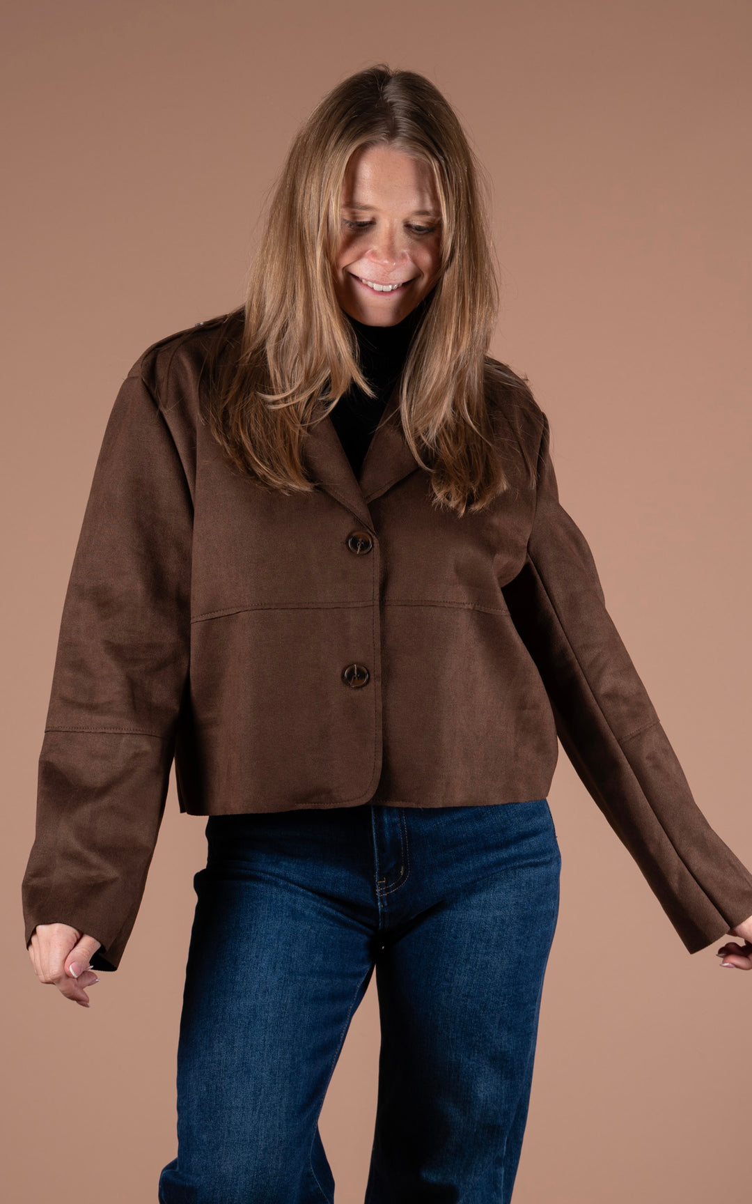 Freya Button Jacket | Chocolate