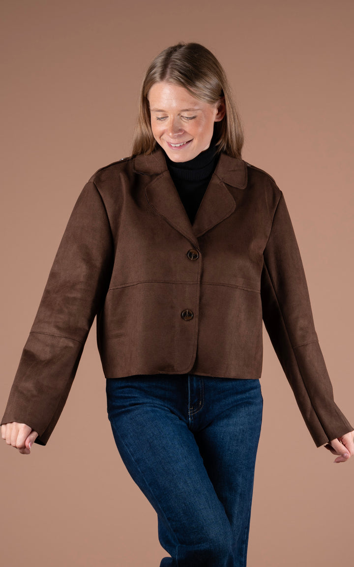 Freya Button Jacket | Chocolate