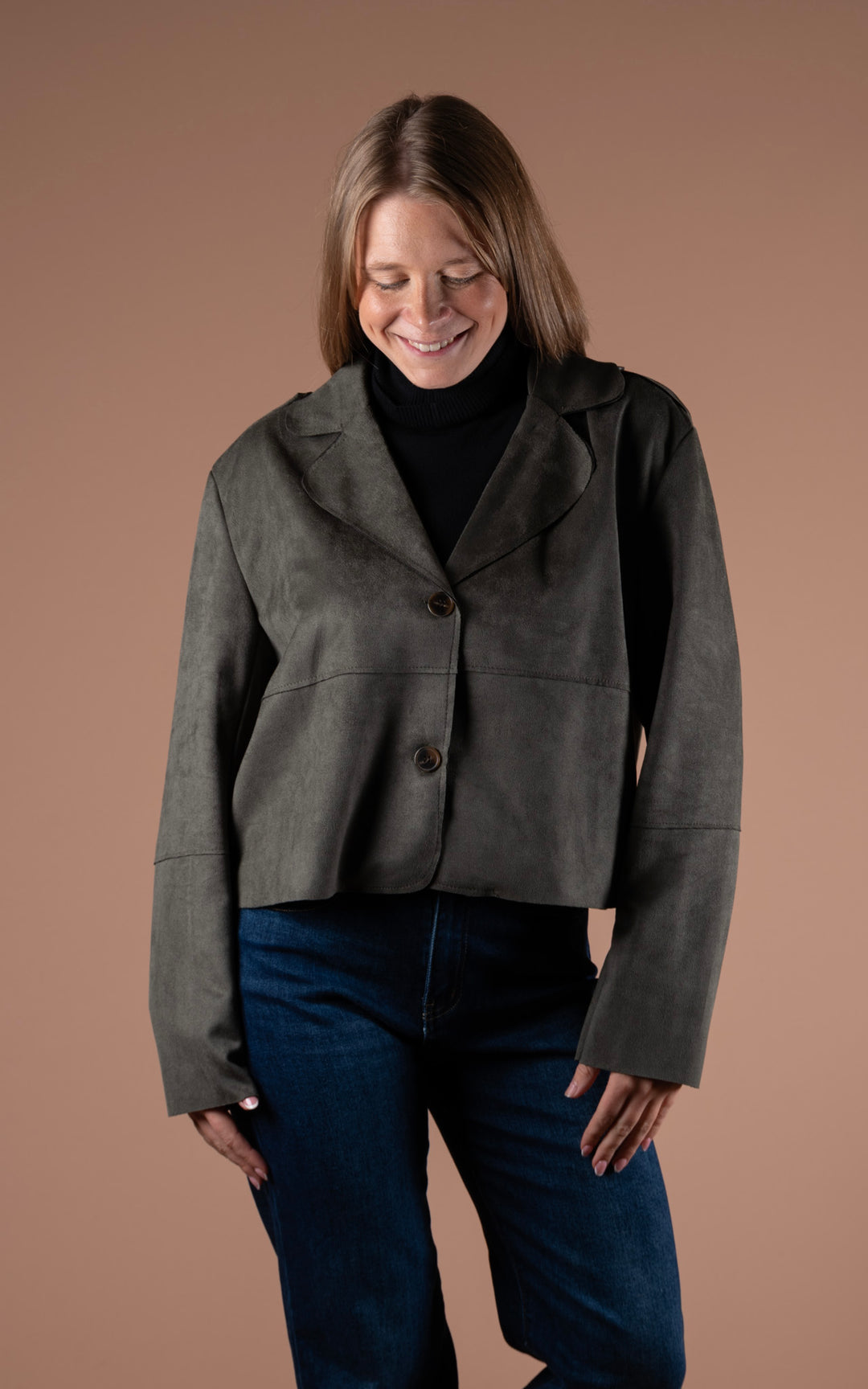 Freya Button Jacket | Khaki