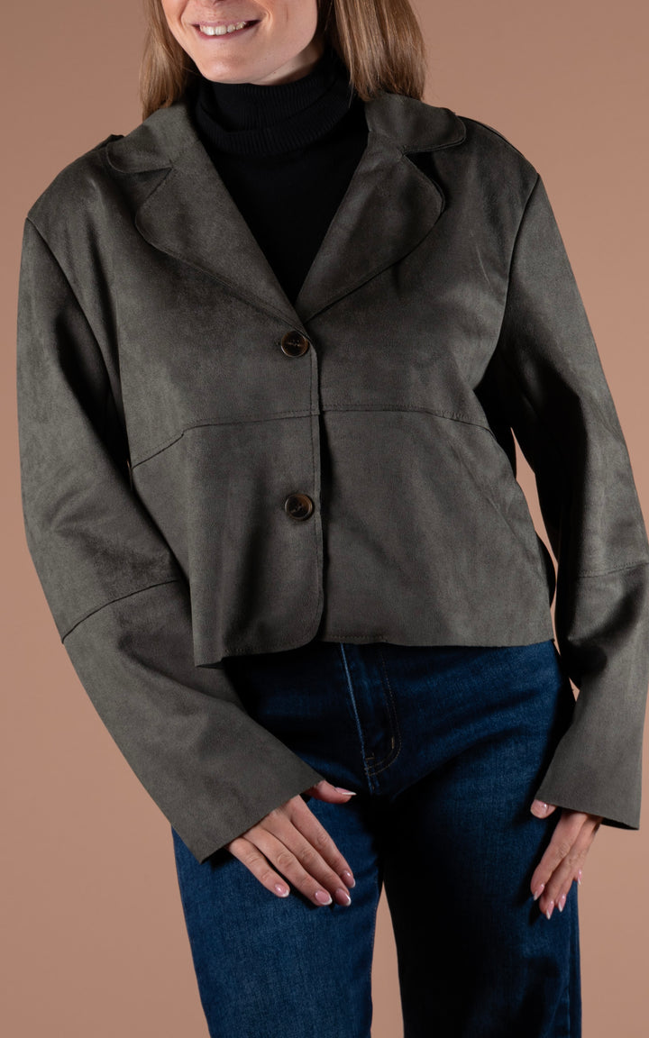 Freya Button Jacket | Khaki