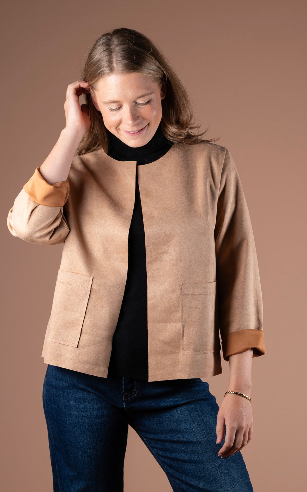 Freya Open Jacket | Camel
