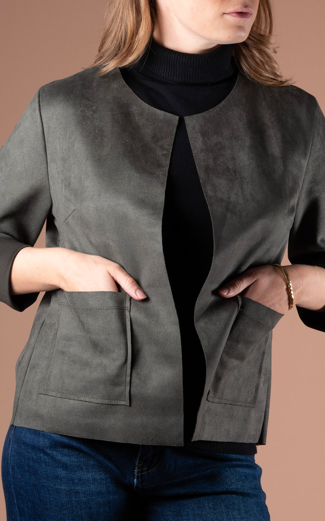 Freya Open Jacket | Khaki