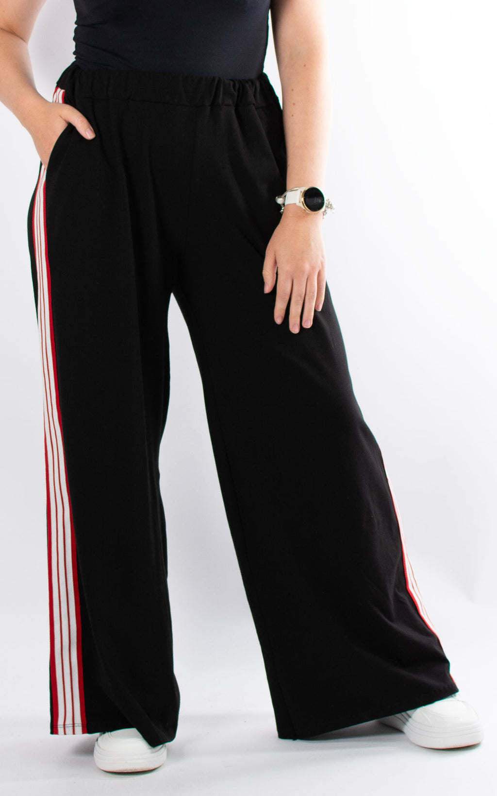 Freya Stripe Detail Trousers | Black