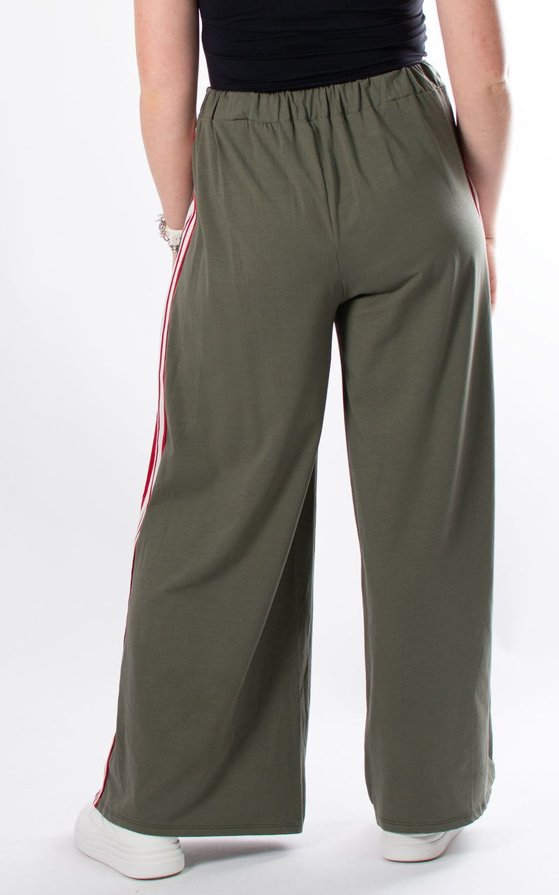 Freya Stripe Detail Trousers | Khaki